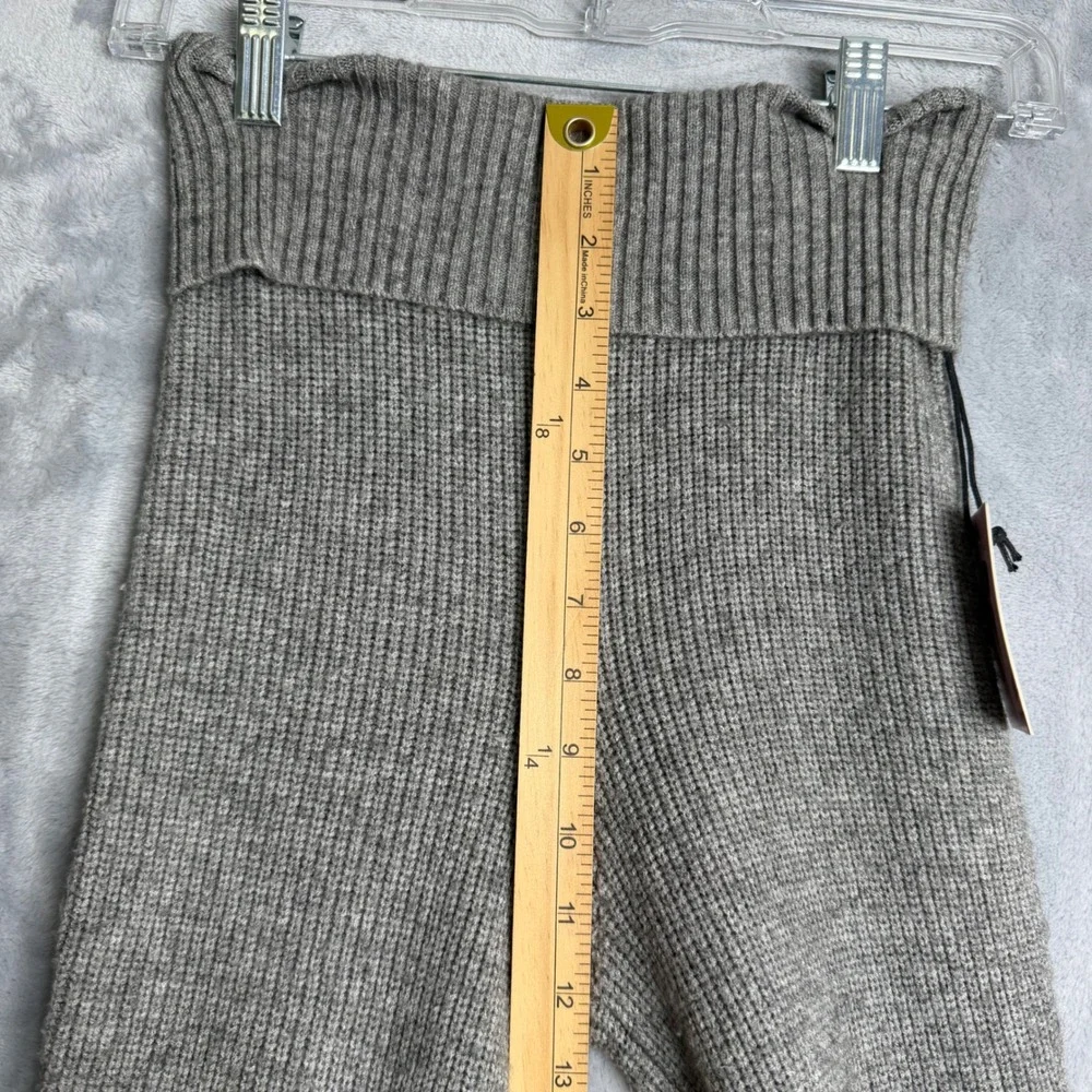 New Sincerely Jules High Rise Flare Leg Roll Top Pants Womens S Grey Knit - Picture 8 of 10